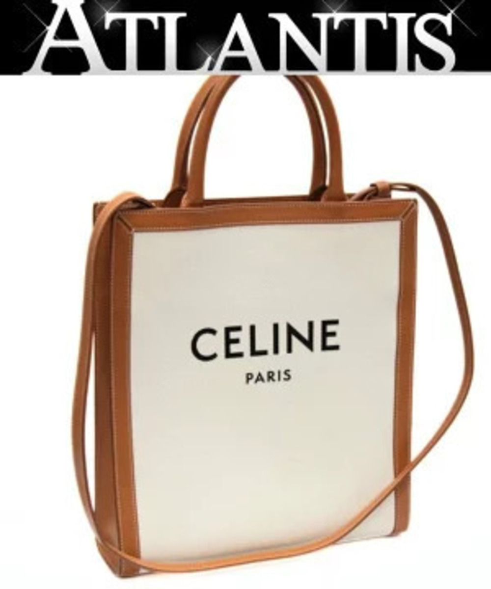 Celine Berty Calcabas Bag Canvas x Leather Brown
